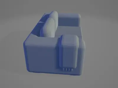 Basic couch sofa with throw Free 3D model