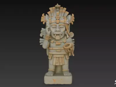Tlaloc Statue Low-poly 3D model