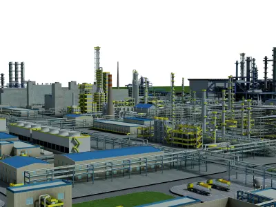 Chemical Factory Scene 3D model 3D model
