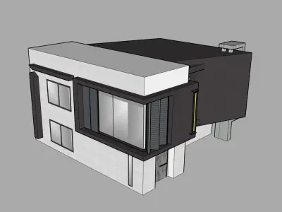 Architectural 3D model modern house 3D model