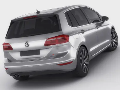 VW Golf Sportsvan 2014 3D model