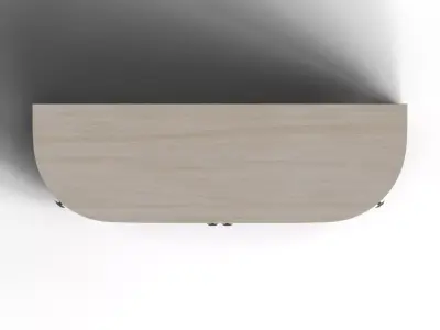 Modern Light Wash Geometric Carved Demilune 4 Door Cabinet 3D model