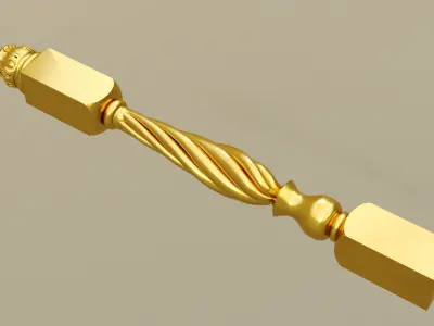 baluster 3d model gold plated door handle 3D model