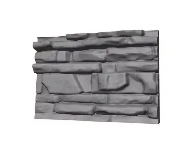 Rough Limestone Block Wall 3D model