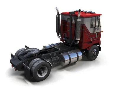 Cabover single axle truck Low-poly 3D model
