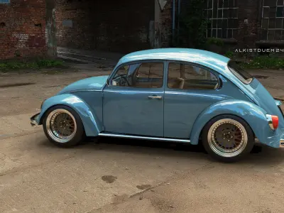 vw beetle 1969 Detailed Interior 3D model