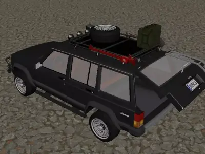 Jeep xj Low-poly 3D model