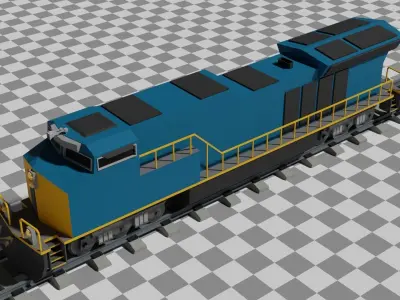 The Ultimate Flat Trains Pack Low-poly 3D model