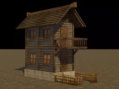 Medieval house 9 Free low-poly 3D model