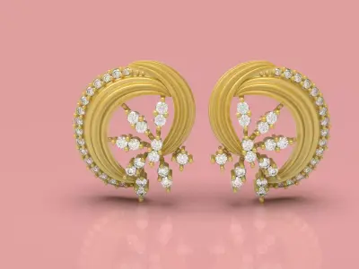 Beautiful Gold Tops Earring - 0014 3D print model