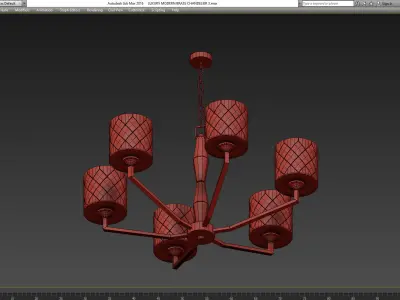 LUXURY MODERN BRASS CHANDELIER 3 Low-poly 3D model