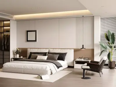 Modern Bedroom 3D Model 3D model