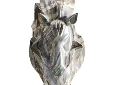 Horse statue Low-poly 3D model 8