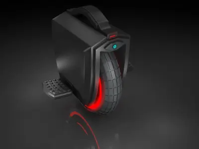 Electric unicycle 3D model