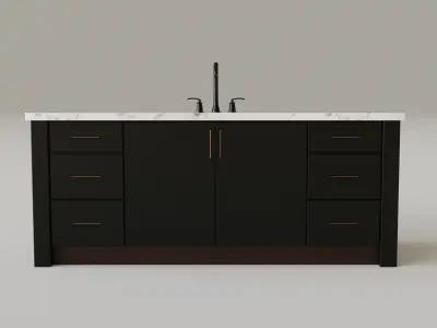 Dark Bathroom Set Low-poly 3D model