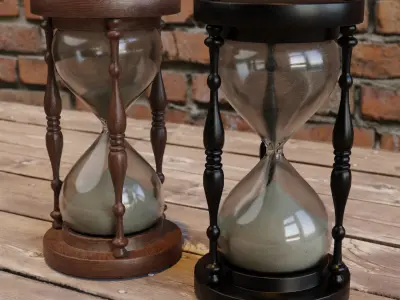 Hourglass old worn Low-poly 3D model