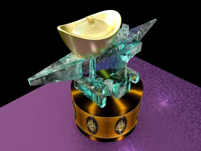 Chinese gold Ingot  3D model