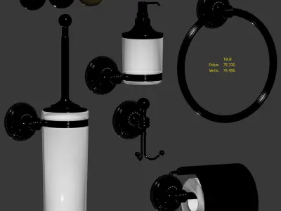 Hermitage Bathroom Accessories by Boheme 3D model