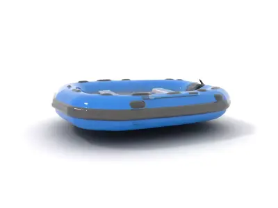 Blue Inflatable Boat model pack Low-poly 3D model