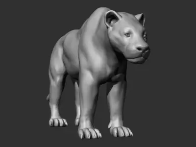 Cave Lion - Panthera spelaea Low-poly 3D model