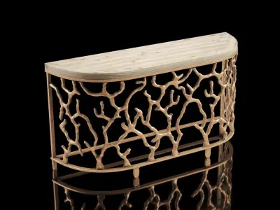 Atlantic Golden Coral Metal Console Table 3D model