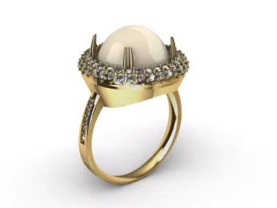 Mabe Pearl Ring mod02 3D print model