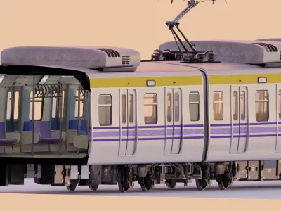 Hyundai Rotem Train Car Interior Exterior Full Train LRT 2 3D model