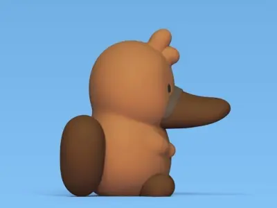 Cute Round Platypus 3D print model