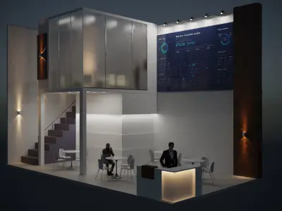 HIGH QUALITY Exhibition Stand - size 1000cm x 600cm  3D model