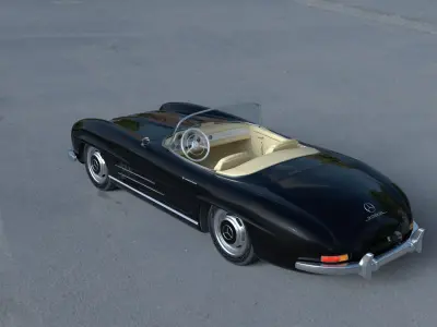 Mercedes 300SL Roadster W198 HDRI 3D model