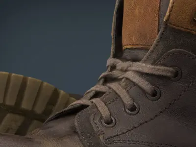 Hiking Boots 2 Low-poly 3D model