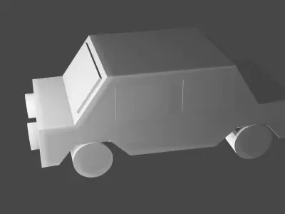 Car and man 3D model Free low-poly 3D model