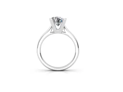 dmc-08 solitaire engagement ring with oval cut diamond 3D print model
