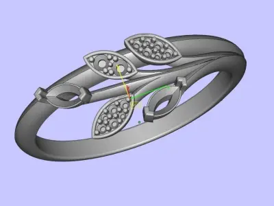 Tiffany Victoria Diamond Vine Ring in 18k 3D model