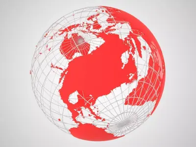 Globe News Skeleton Red 3D model