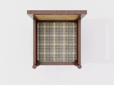 Antique Wooden Cane Chair Low-poly 3D model