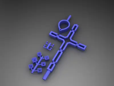 Cross with stones Printing Model  3D print model 3D print model