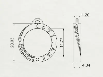 DIJE RUEDA ORO BVLGAR 3D print model