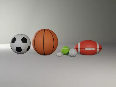 LOW POLY BALL MODELS GAME READY Low-poly 3D model