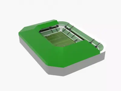 Soccer Stadium Low-poly 3D model 9