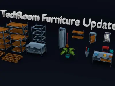 3D Pixel-Art Underground Subway Metro Station level Modular Kit Low-poly 3D model