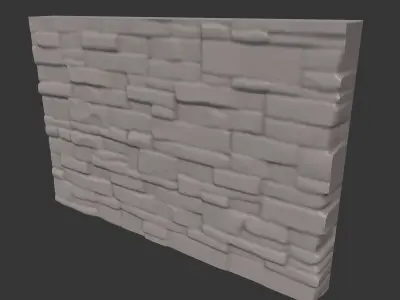 Dirt Covered Stone Wall Module 3D model