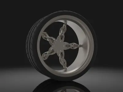 Racing car wheel tire 3D model