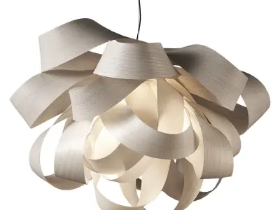 Agatha by LZF Pendant with Solid Wood Shade 3D model