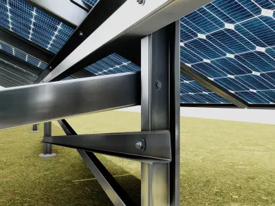 Solar Energy Construction 2x13 Table Vertical Purlin 3D model