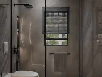 Luxury Modern Bathroom 3D Model - High Quality PBR Low-poly 3D model