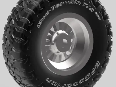 OFFROAD WHEEL AND TIRE FOR 1 24 SCALE AUTOS 3D print model