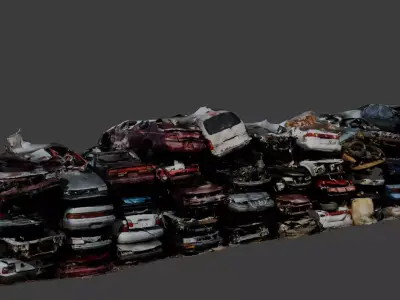 Junkyard Cars 01 Low-poly 3D model