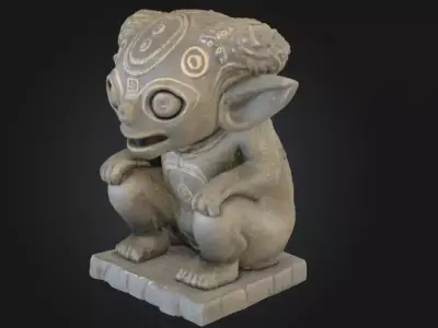 Tribal Guardian Idol Low-poly 3D model