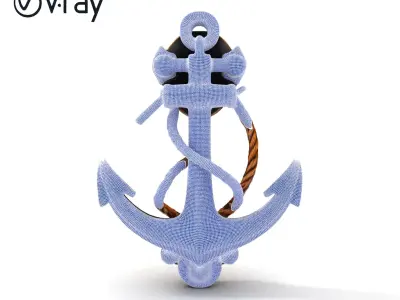 Decorative Anchor Wall Ornament Model Pack Low-poly 3D model